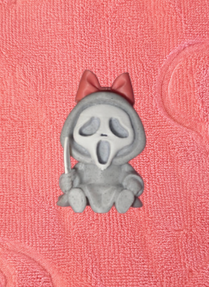 Ghostie Stone/Pink Bow Topper