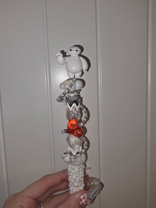 Premade Baymax Spiral Beadable Pen